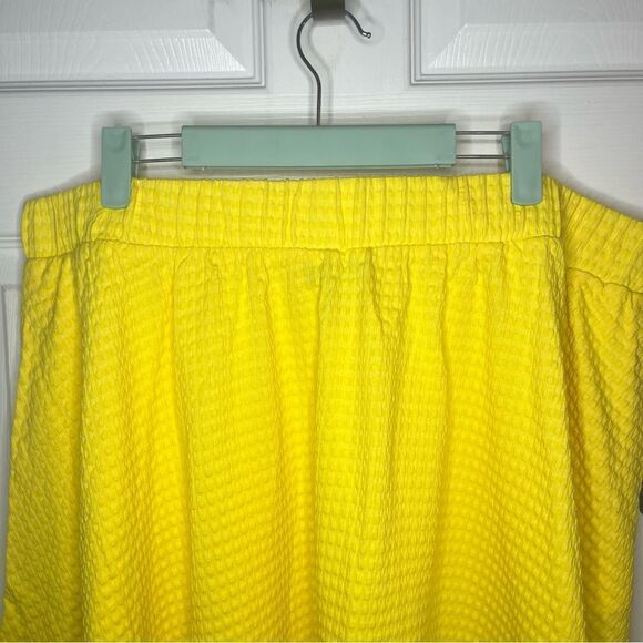 Modcloth Winner's Circle Skater Skirt Textured Mini Skirt Yellow ALine 1X NWT - Picture 9 of 13